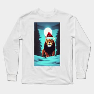 Santa Paws Is Coming To Town Santa lion Long Sleeve T-Shirt